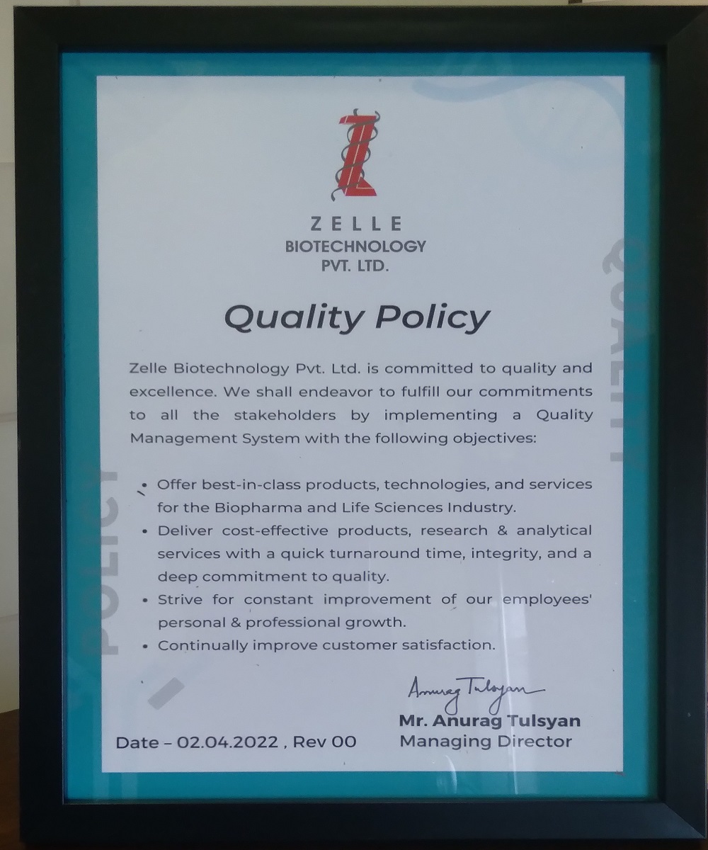 Zelle's Quality Policy